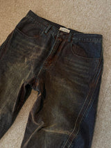 [Premium] フロッピーカーブデニムパンツ (Brown)