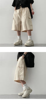 Mitur cotton banding half-length cargo shorts