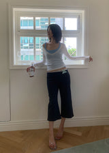 FOLDING CROP CAPRI PANTS (2color)
