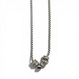 Minimal Silver Crystal Ring Bead Necklace
