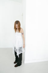 lace unbal eyelet tube top(2colors)