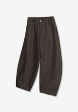 OF Non-Fade Curved Denim Pants