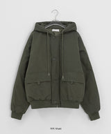 [unisex] ビトリボタンフードウェロンパディングジャンパー