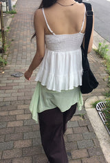 Robit Lace Flare Frill Sleeveless Blouse