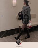 【MADE】Round knit & shawl set