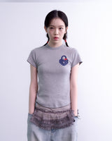 Heartlock Dot Crop T-shirt (Grey)