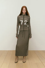 GARMENT KNIT LONG SKIRT [KHAKI]
