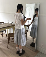 カミングシープスキンチェックカンカンバンディングミディスカート