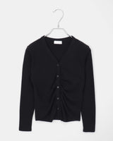 Hori Shirred Fleece Button Cardigan