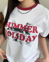 ホリデーリンガーショートスリーブTシャツ