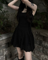 flared scarf mini dress (2color)