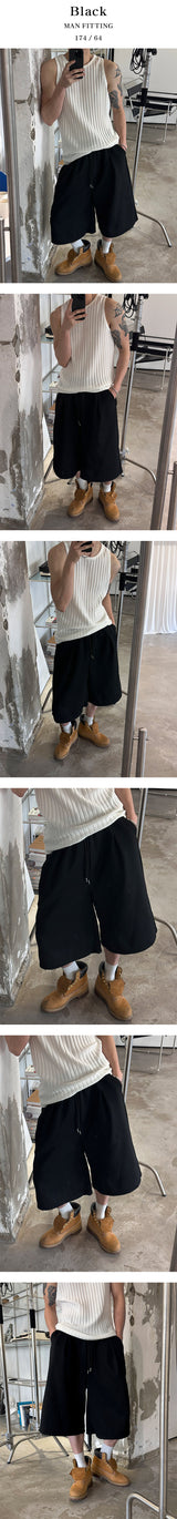 [Unisex] バミューダスウェットパンツ(2color)
