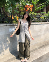 Tifo Shirred Puff Check One Piece