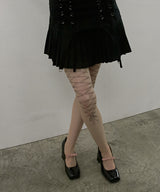 コルセットプリーツロースカート Black