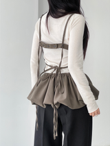 balloon strap blouse