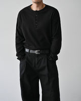 SIO ワッフルヘンリーネックロングスリーブTシャツ