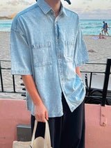 ASCLO Summer Denim Roll Up Shirt (2color)