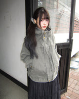 Jepu Pigment-Washed Hoodie Jacket
