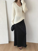 Floral jacquard satin maxi skirt 