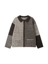 MELANGE KNIT JACKET (BROWN)