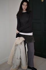 Washed straight leg pants, Ash purple