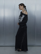 BOLD LETTERING LOOSE TOP / BLACK