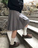 ラハエプリーツチェックミディスカート