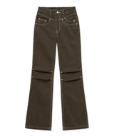 2 stitch pants [brown]