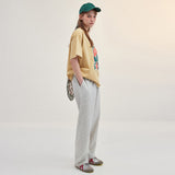 FLOWER DRAWING OVERSIZED T-SHIRT_YELLOW