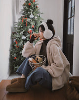 [BELLIDE MADE] Puppy, two-way bore fleece zip-up hoodie