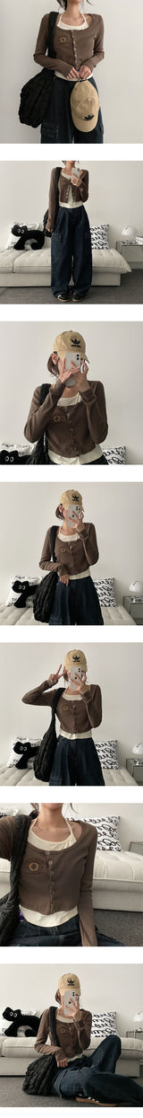 Tins Embroidered Layered Sleeveless Cardigan Set