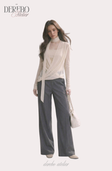 daisy scarf chiffon shirring blouse top