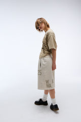 Weekend warrior typography printing washing short pants (Oatmeal)