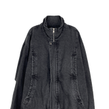 denim curved pocket jumper