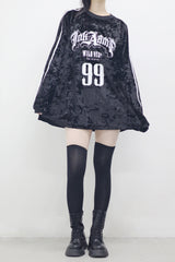 Unisex メイオーバーサイズベルベットスウェットシャツ