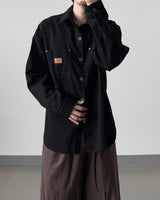 Drain Patch Work Shirt Jacket