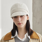VA Stud Herringbone Slim Newsboy Cap / Ivory