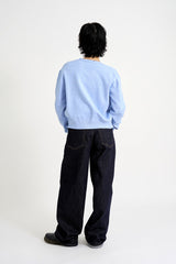 Non-fade slub low denim pants