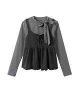 Sweet Ribbon Layer Blouse