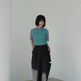 mellow pleats bicolor tops