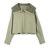 OLIVE COLLAR SHORT JACKET