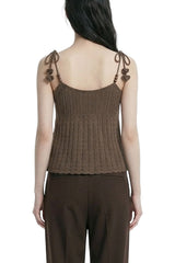 Blanc Crochet Ribbon Strap Knit