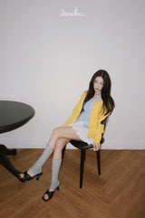 yellow wool lovely long-sleeved cardigan