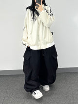 velvet track jersey zip-up