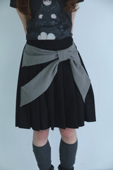 big ribbon skirt(black×grey)