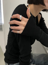 [925silver] Heavy wave ring