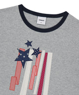 フラッグアップリケリンガークロップTシャツ