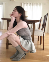 blush pink & gray tone collar nt