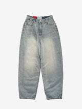 oversized hip wide long denim pants