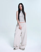 Line Stud String Sweatpants - Oatmeal